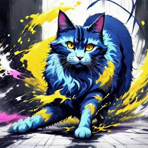 Blue-Haired Girl with Sunglasses in Anime Style