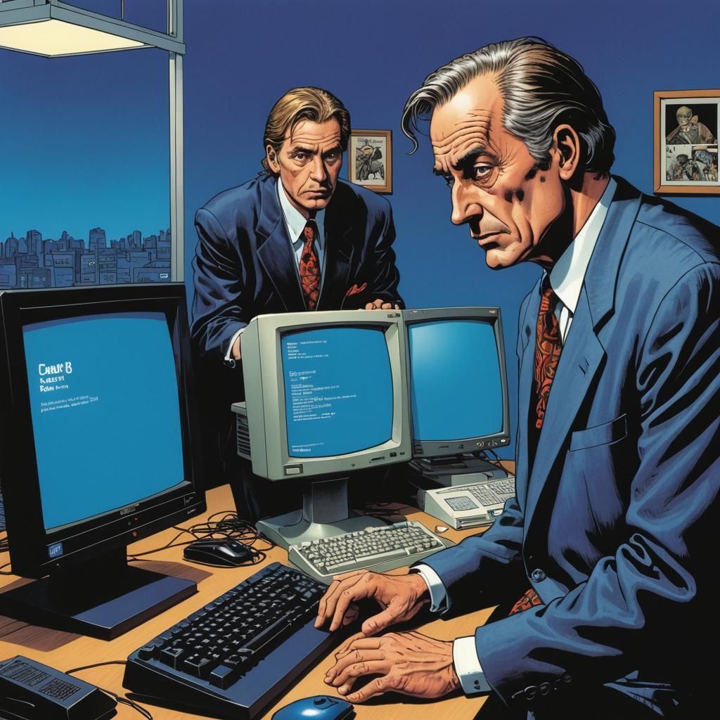 Blue Screen of Death in Comic Art Style