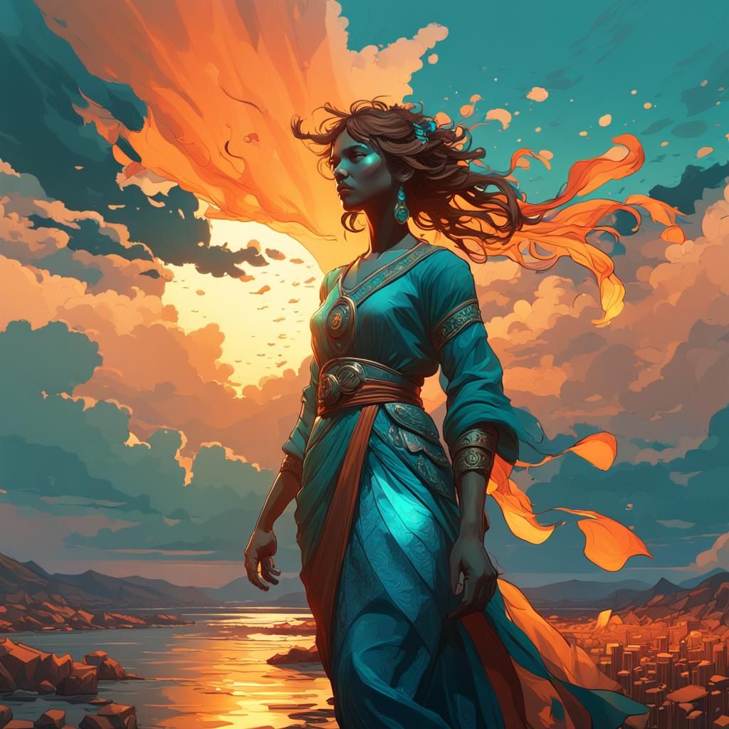 Ominous Sky at Sunset: Hyperdetailed Concept Art