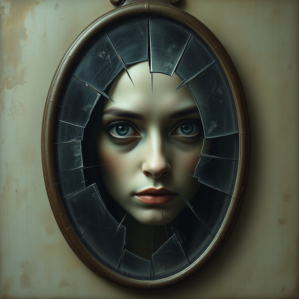 Distorted Reflection in Fractured Mirror: Surreal Realism