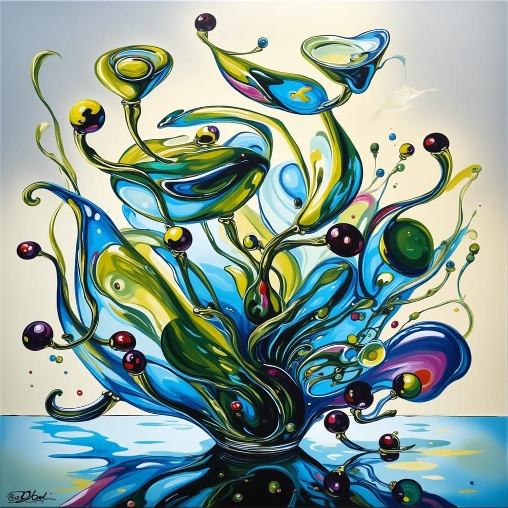 Iridescent Glass Sculpture in the Style of Dale Chihuly