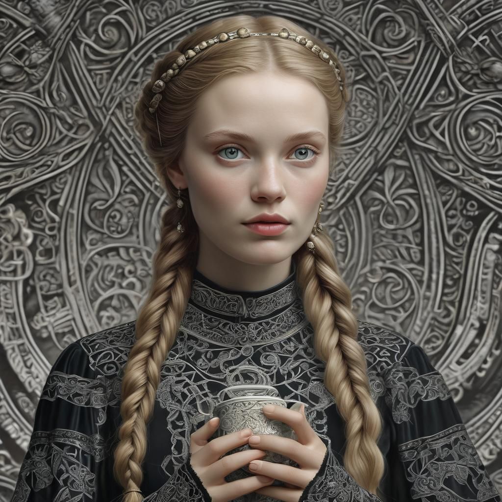 Celtic Lady Portrait in Classic Style