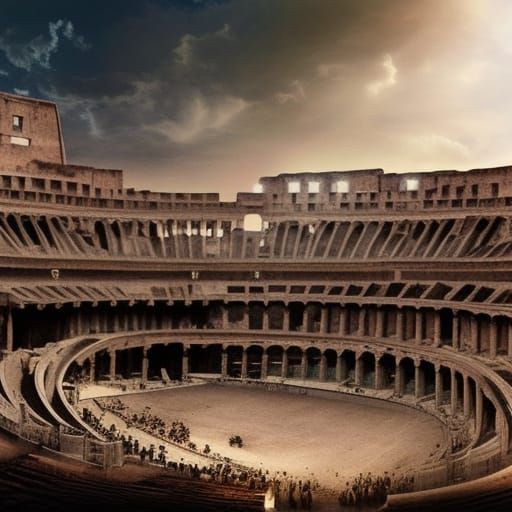 Deloreans and Gladiators in a Roman Coliseum