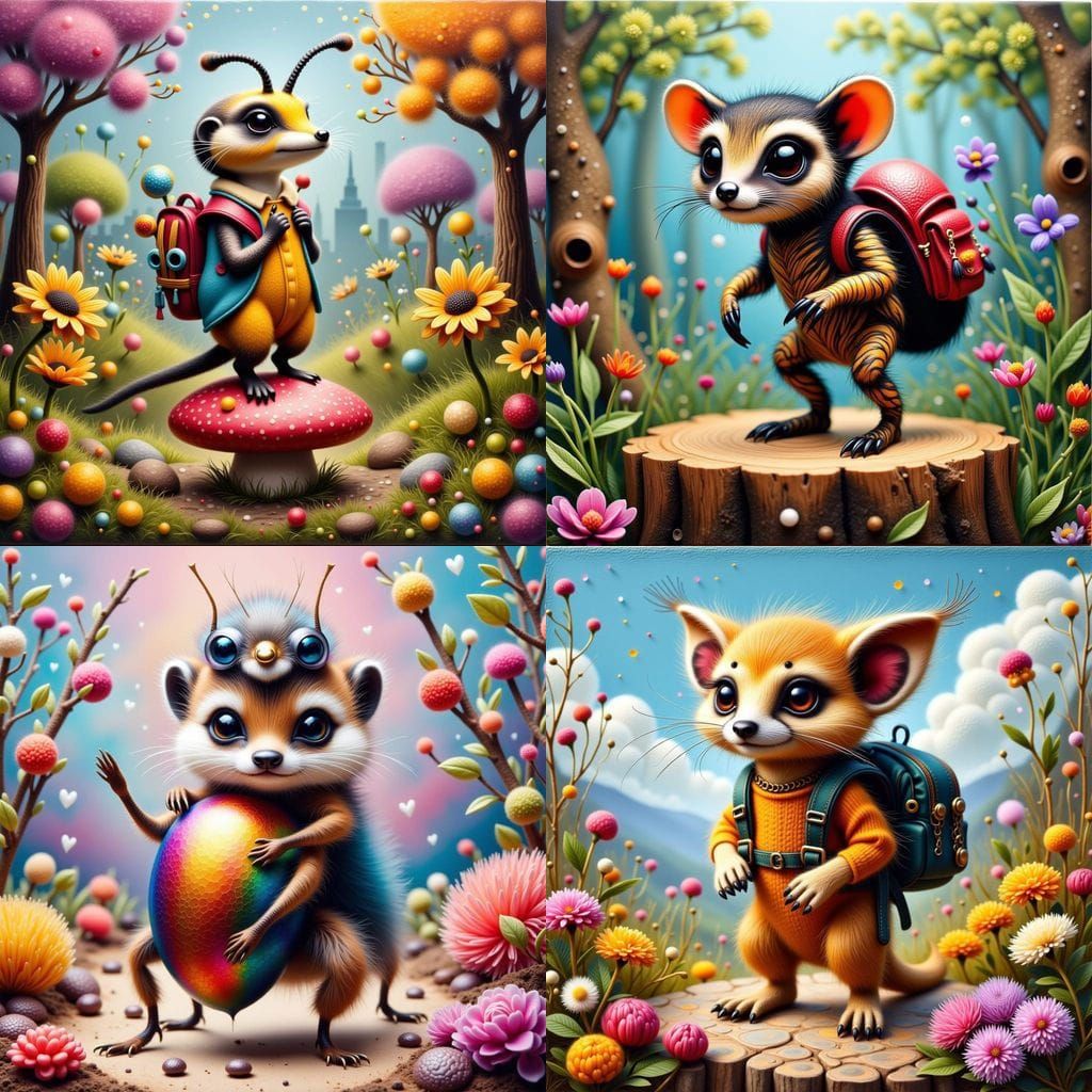 Meerkat Weevil Hybrid: Hyperrealistic Acrylic Fantasy