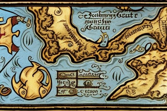 Medieval Pirate Treasure Map