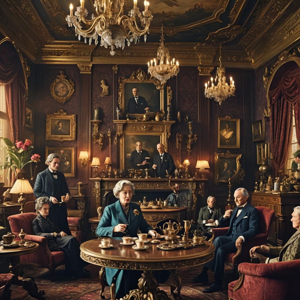 Agatha Christie Characters in Victorian Study