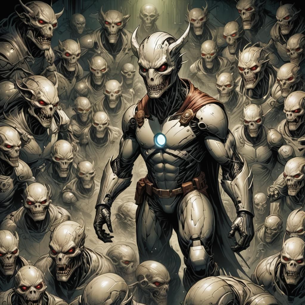 Anthropomorphic Number 5 in Comic Book Style