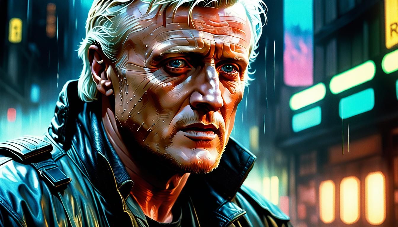 Hyperrealistic Portrait of Roy Batty in Blade Runner