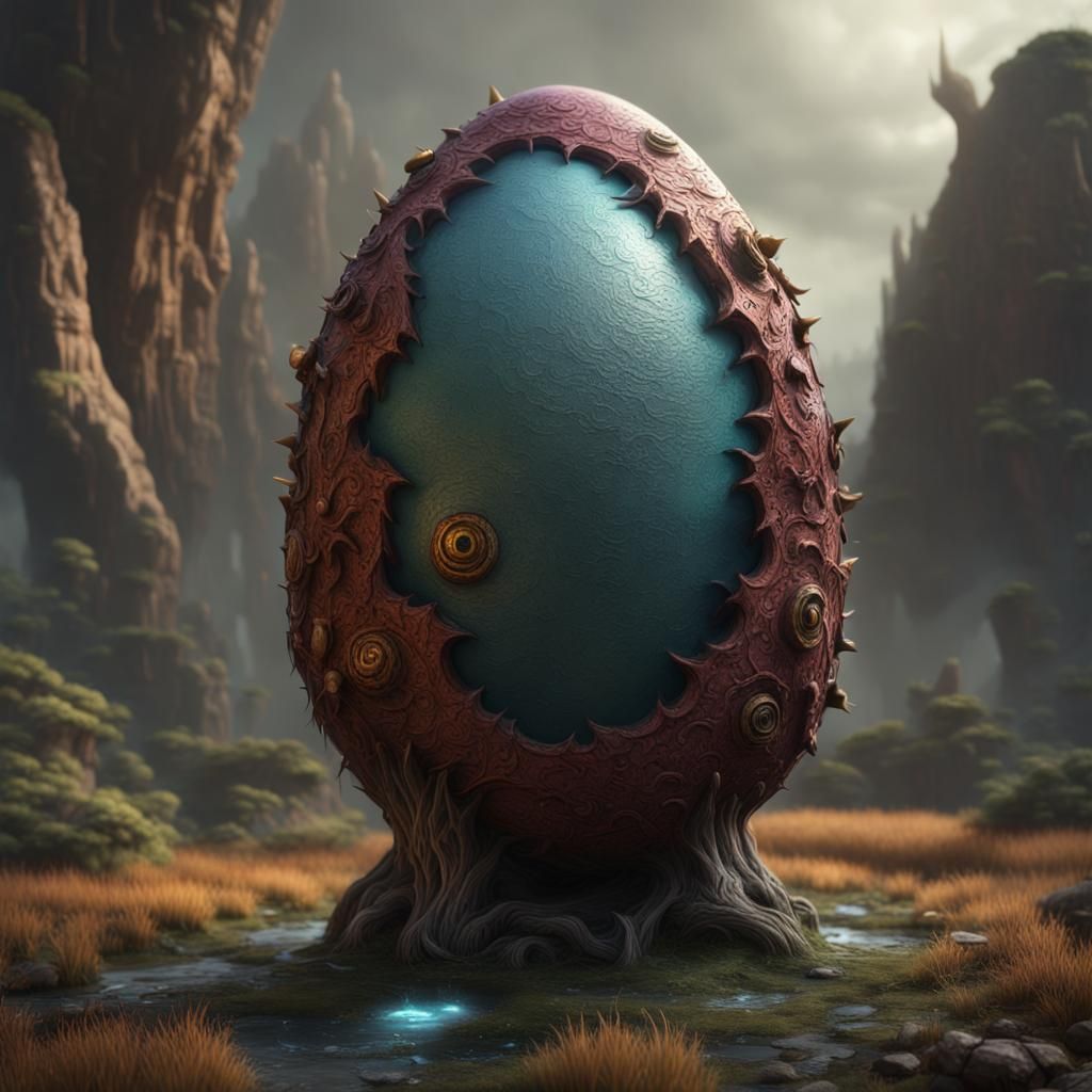 Detailed Matte Painting of a Troll Egg