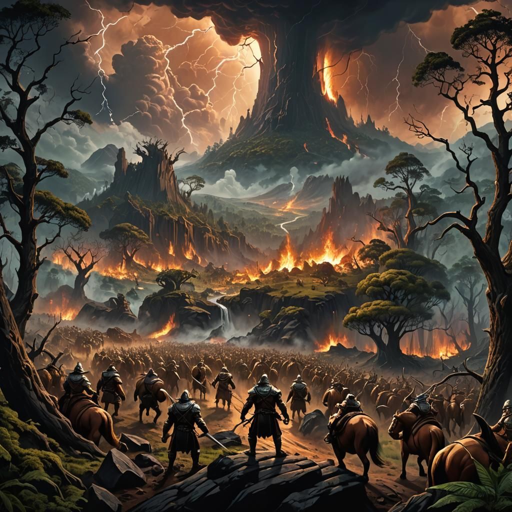 Minotaurs in Thunderstorm: Comic Book Art