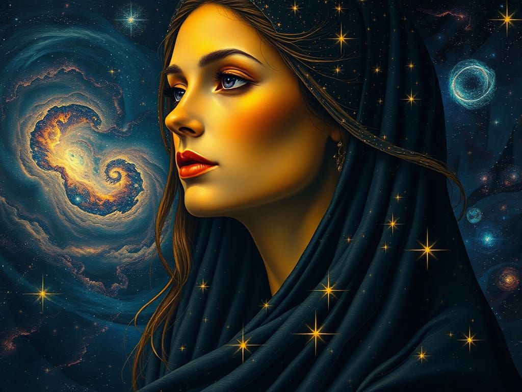 A Cosmic Goddess of Wisdom and Starlight