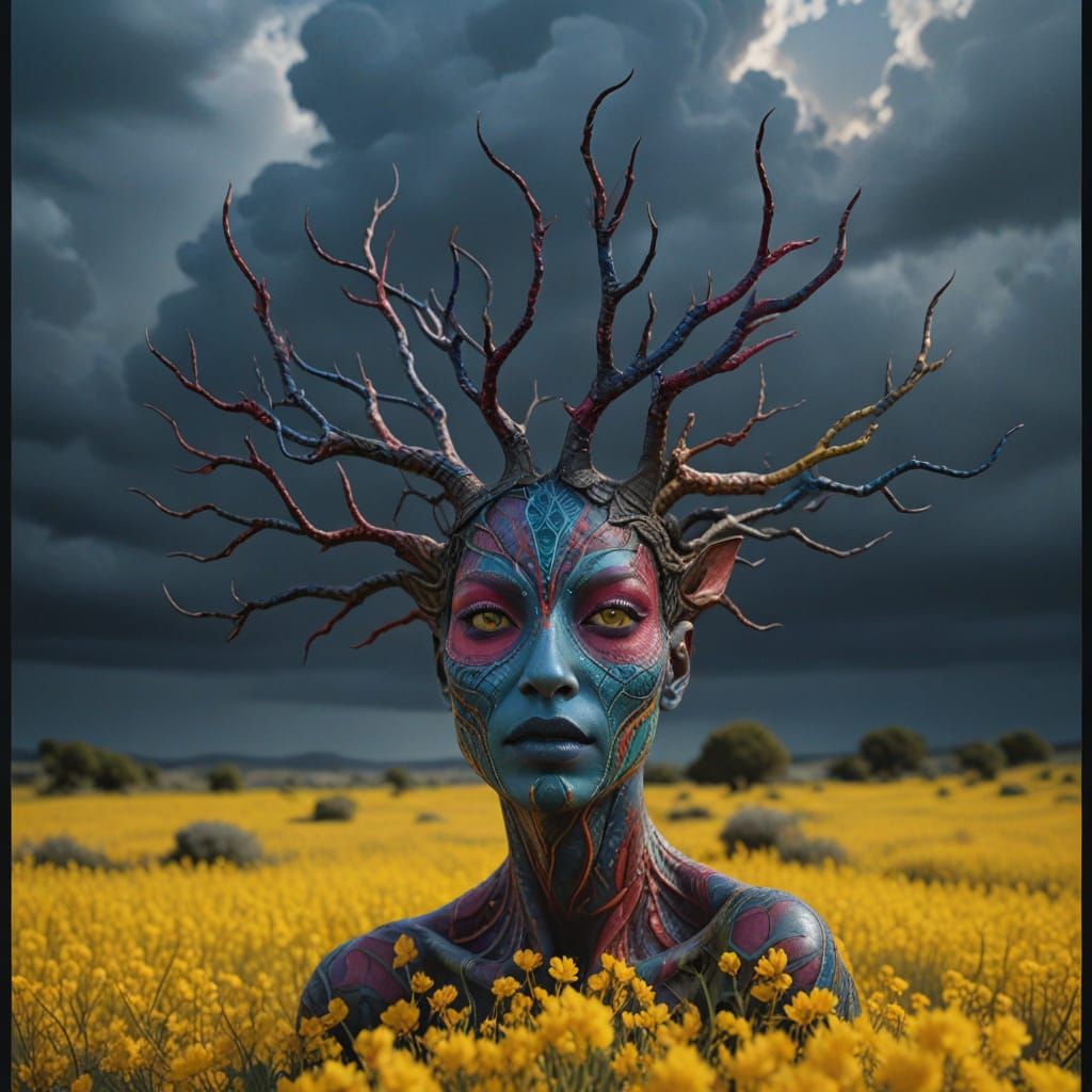 Hyperrealistic Cinematic Masterpiece with Triadic Colors and...