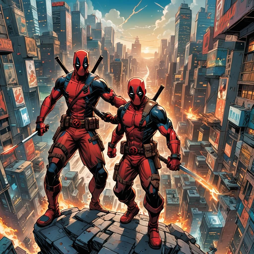 Deadpool and Avatar Aang: Comic Book Battle