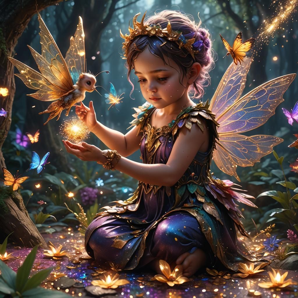 Fairy Sprinkling Glitter: Detailed Matte Painting