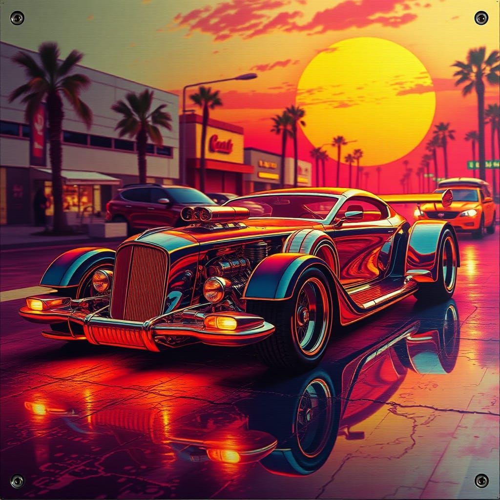 Laser Engraved Future Hot Rod Street Car