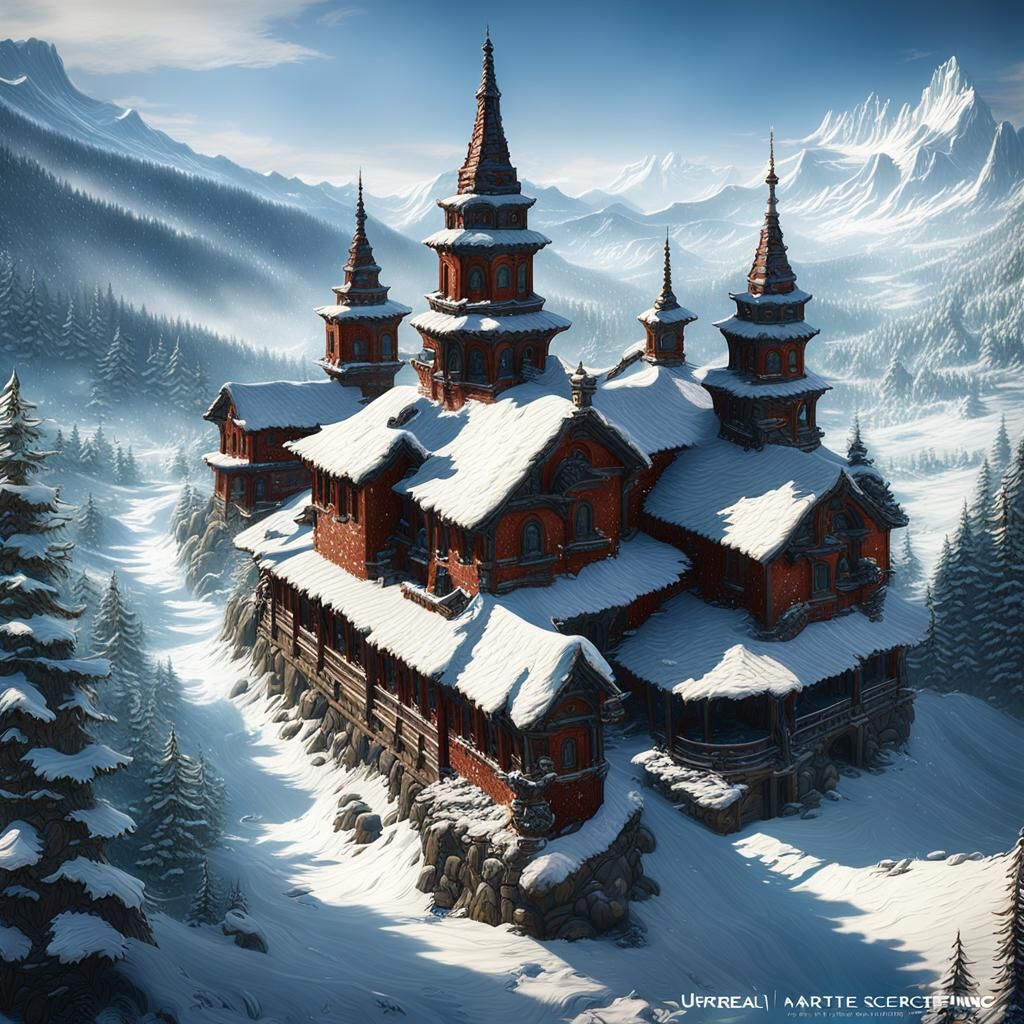 Anime Girl on Snowy Day: Detailed Digital Painting