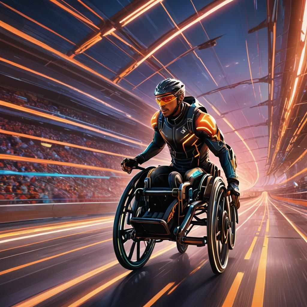 Futuristic Para-Athlete Concept Art: Speeding to Victory