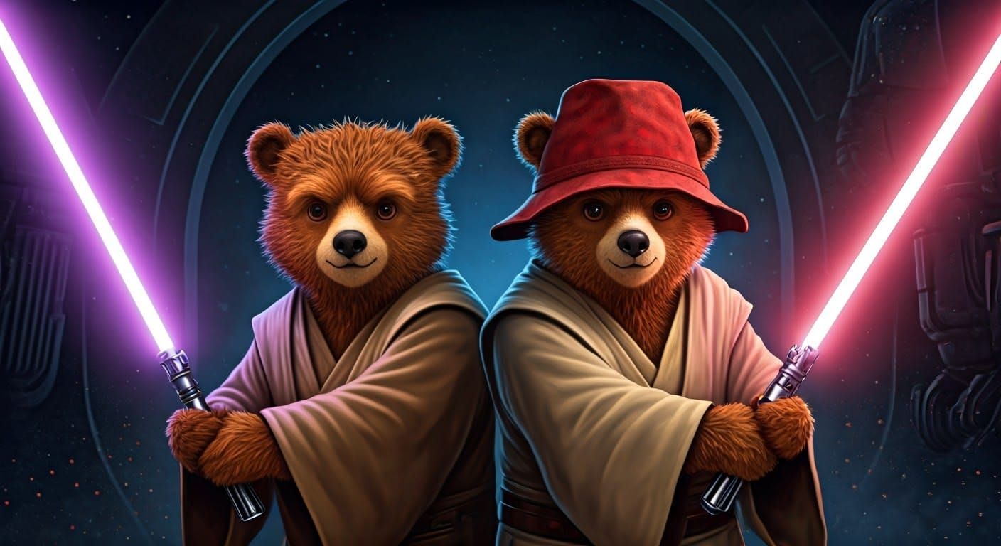 Female Jedi Knights in Star Wars Style Cartoon