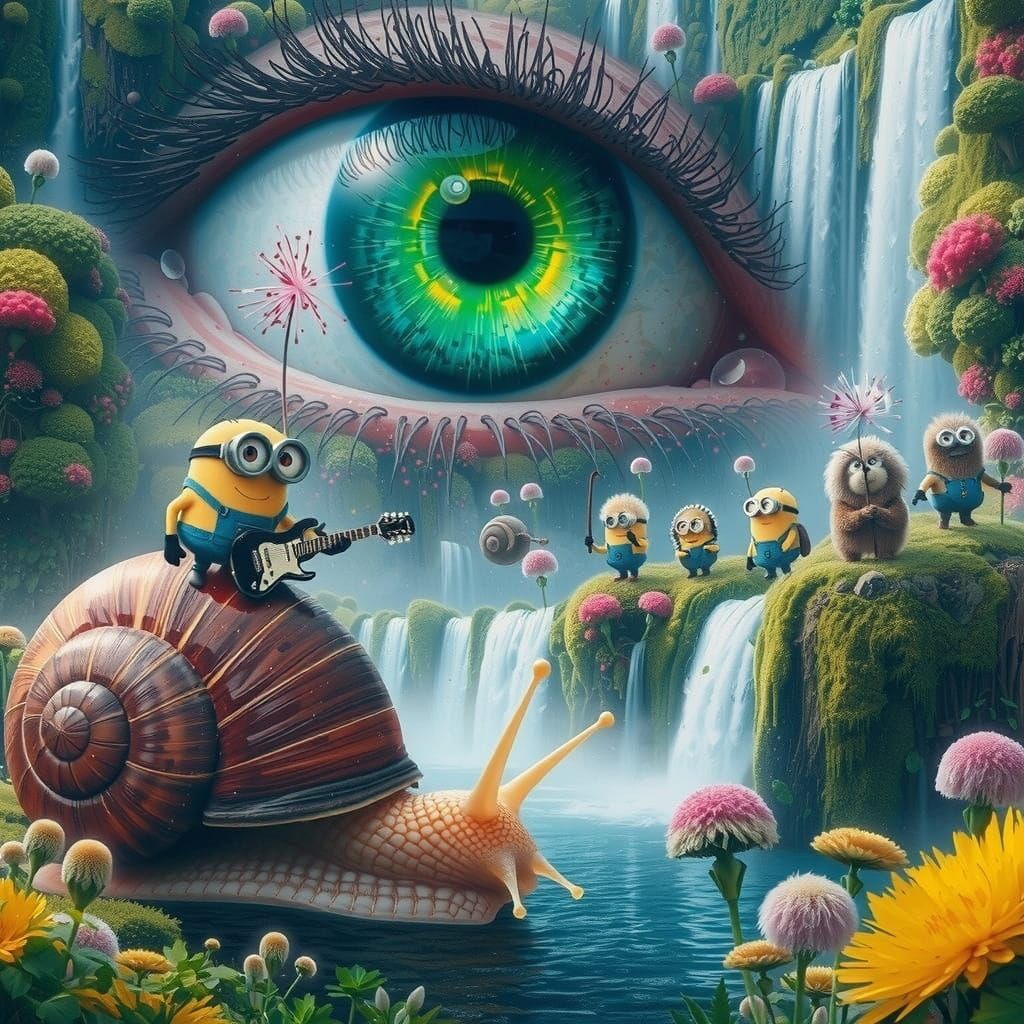 Surreal Green Eye cute Minion...