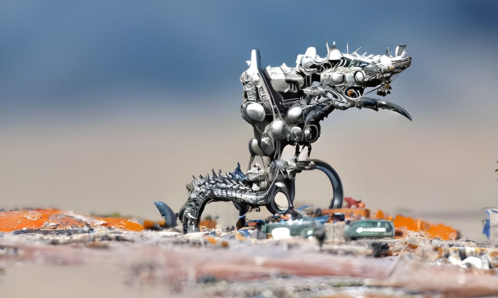 Hyperdetailed Mech Dragon in Sci-Fi Illustration Style