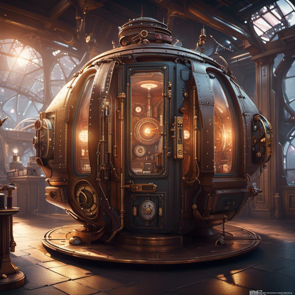 Steampunk Teleportation Pod Concept Art