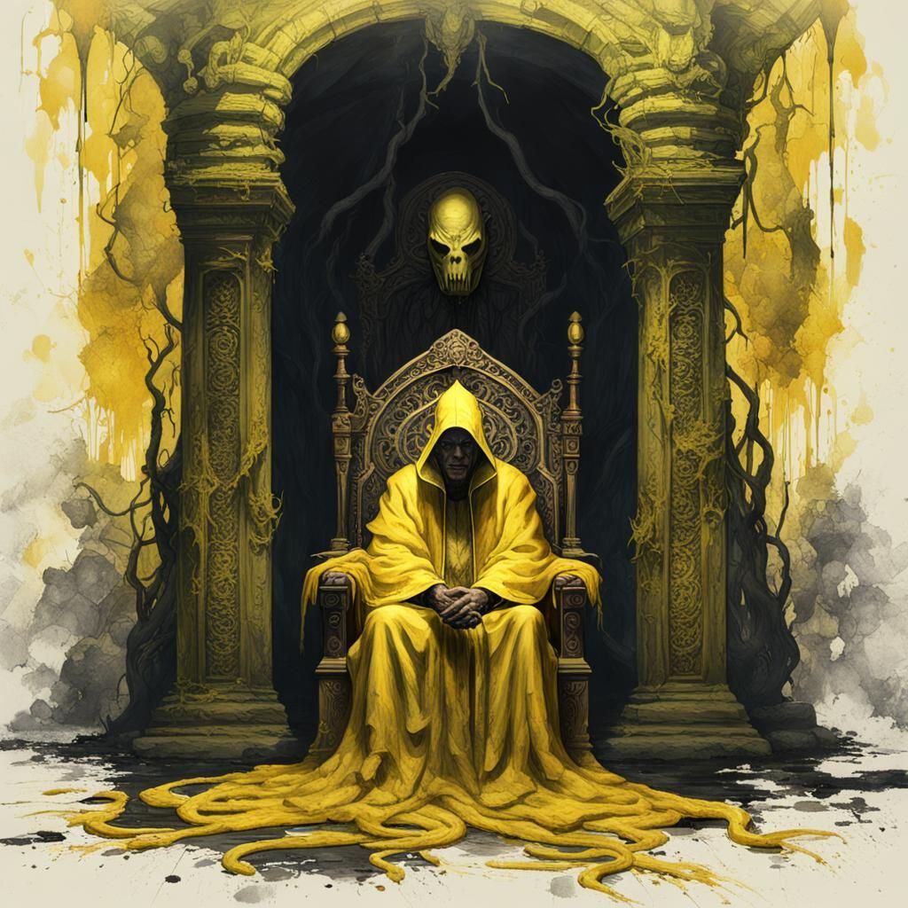 Eldritch King in Yellow Robes on Throne