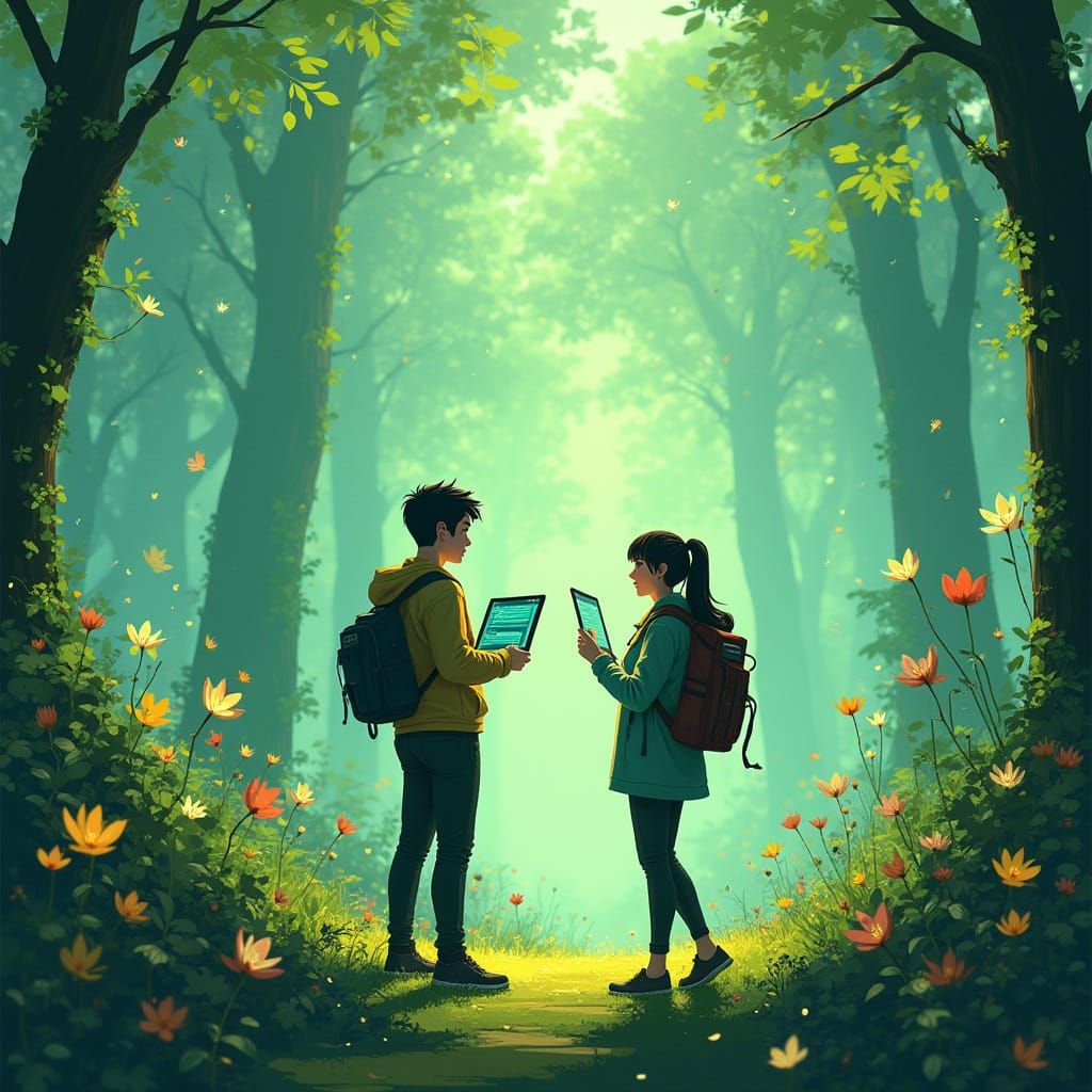 Cyberpunk Duo Builds Future Website in Floating Garden