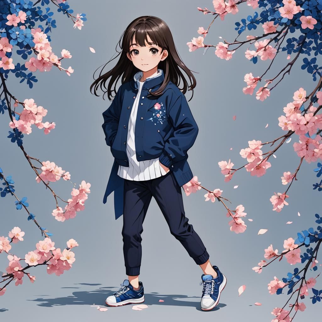 Anime Style Portrait of a Girl with Braid