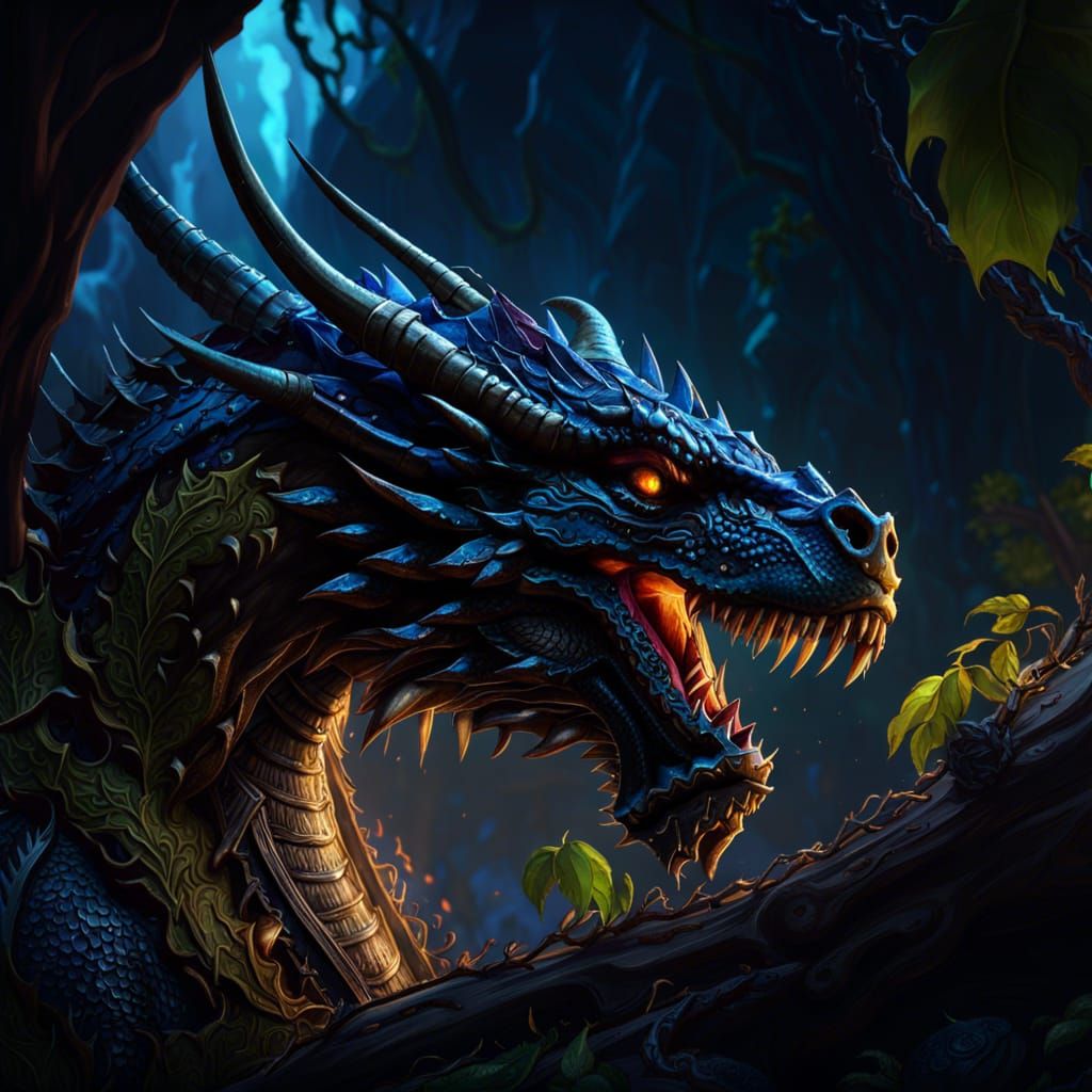 Majestic Undead Dragon in a Fantasy Landscape