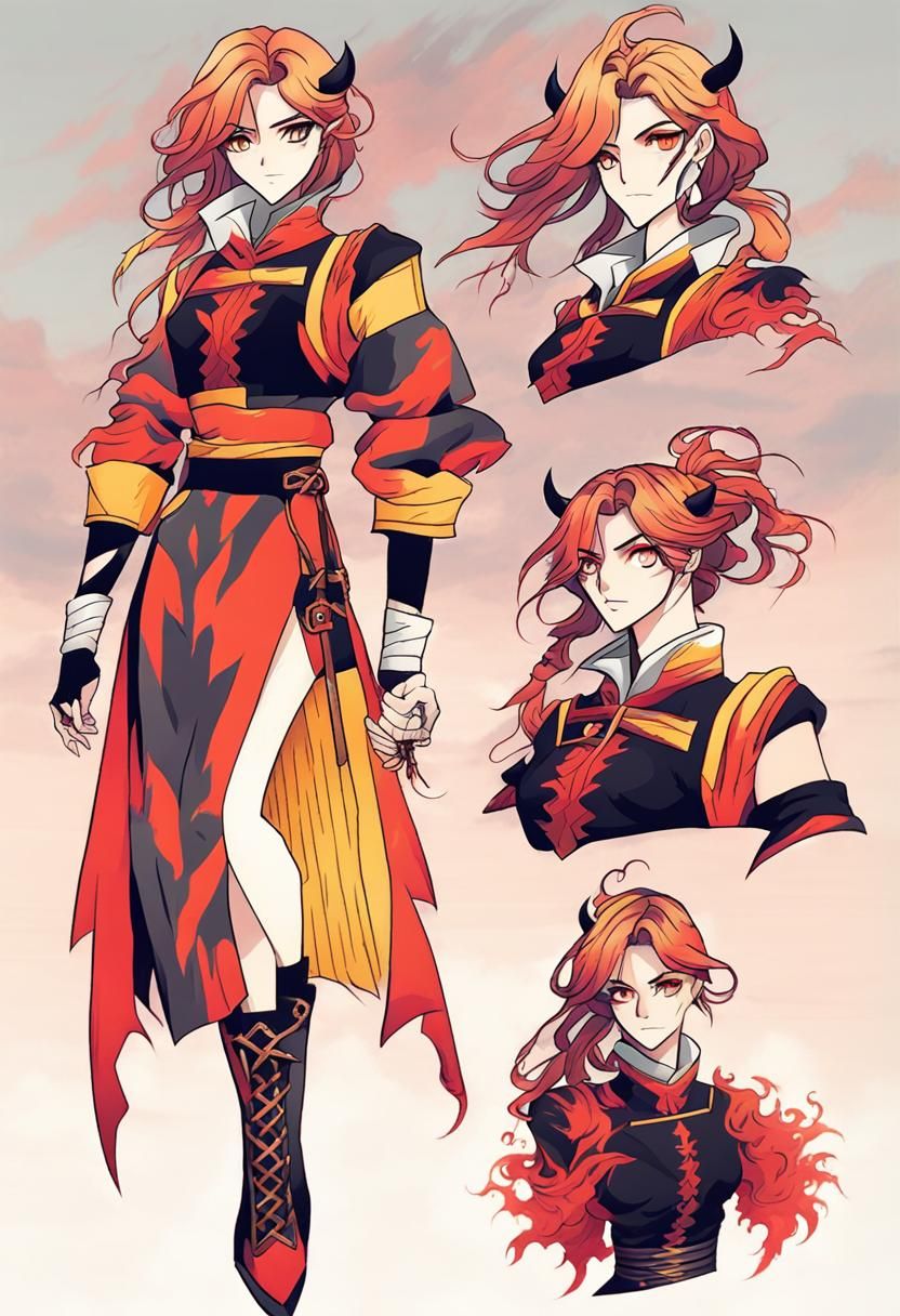 Demon Slayer Style Female Character