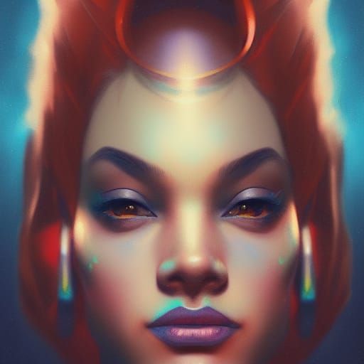 Detailed Portrait in Art Nouveau Style