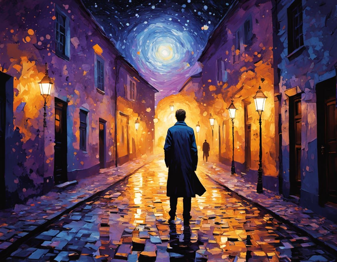 Turmoil in Istanbul's Narrow Streets, in Expressionist Style