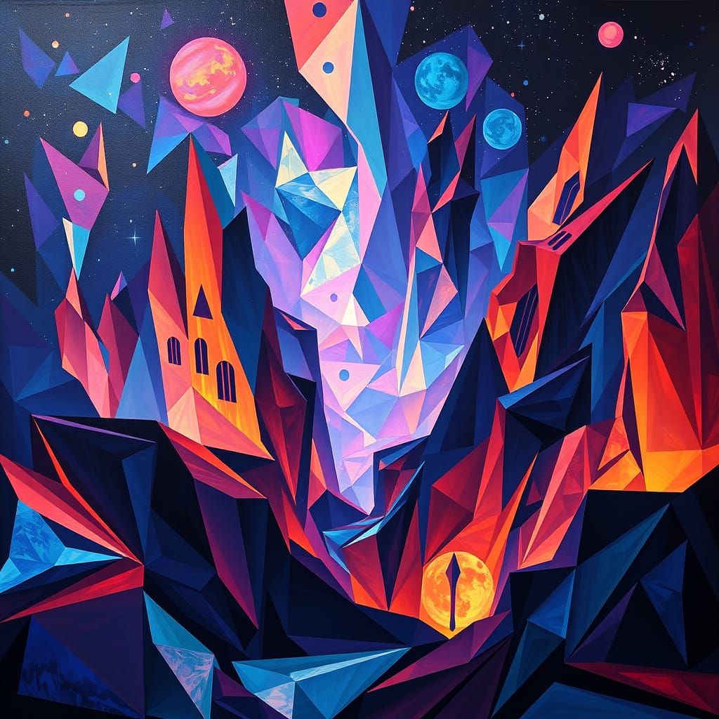 Surreal Cubist Nightscape Masterpiece