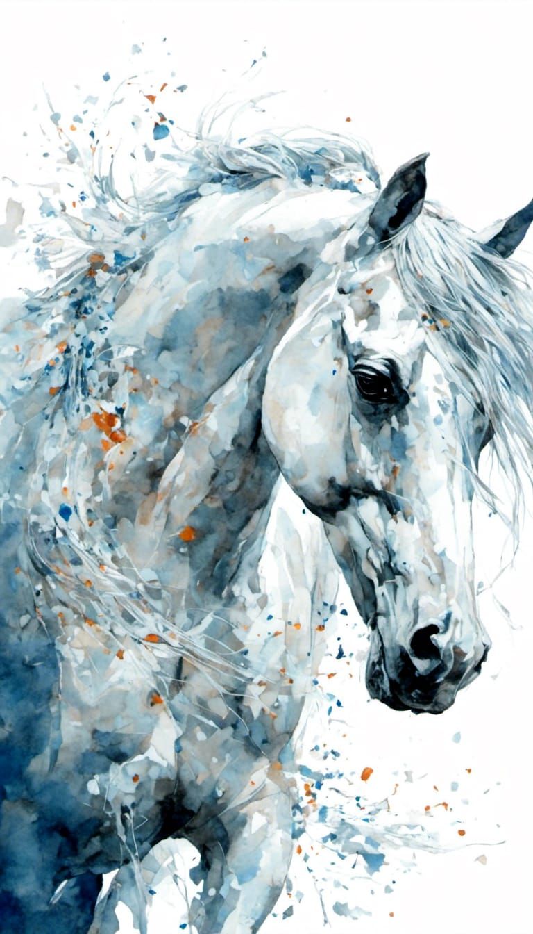 white horse portrait