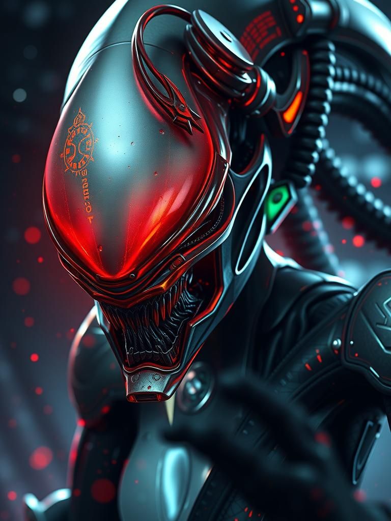 Alien Portrait in Giger Style, 8K Resolution