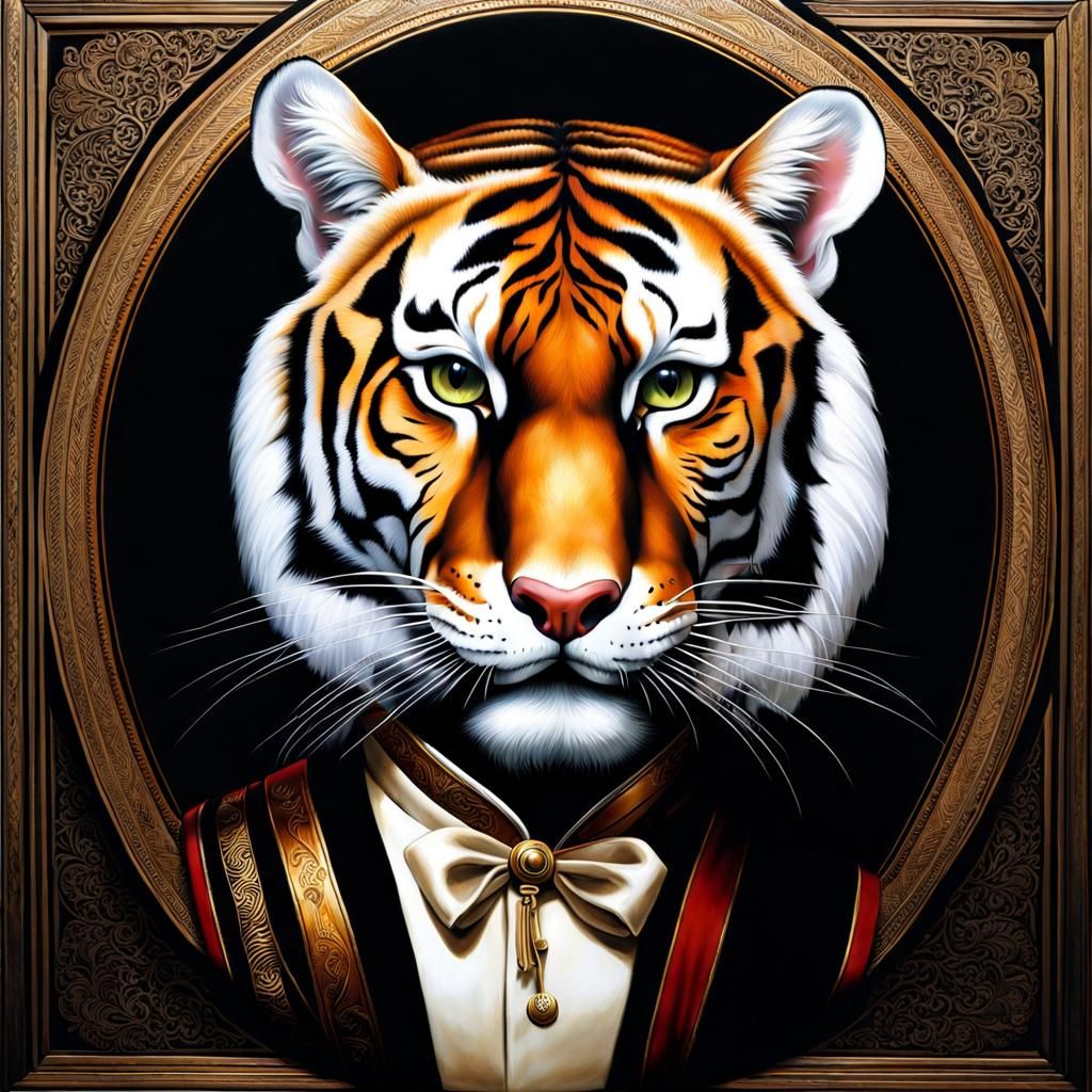 Majestic Bengal Tiger Portrait at Magic Hour