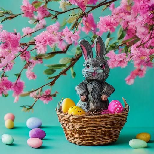 Easter Bunny in Chocolate Tree, Dr. Seuss Style