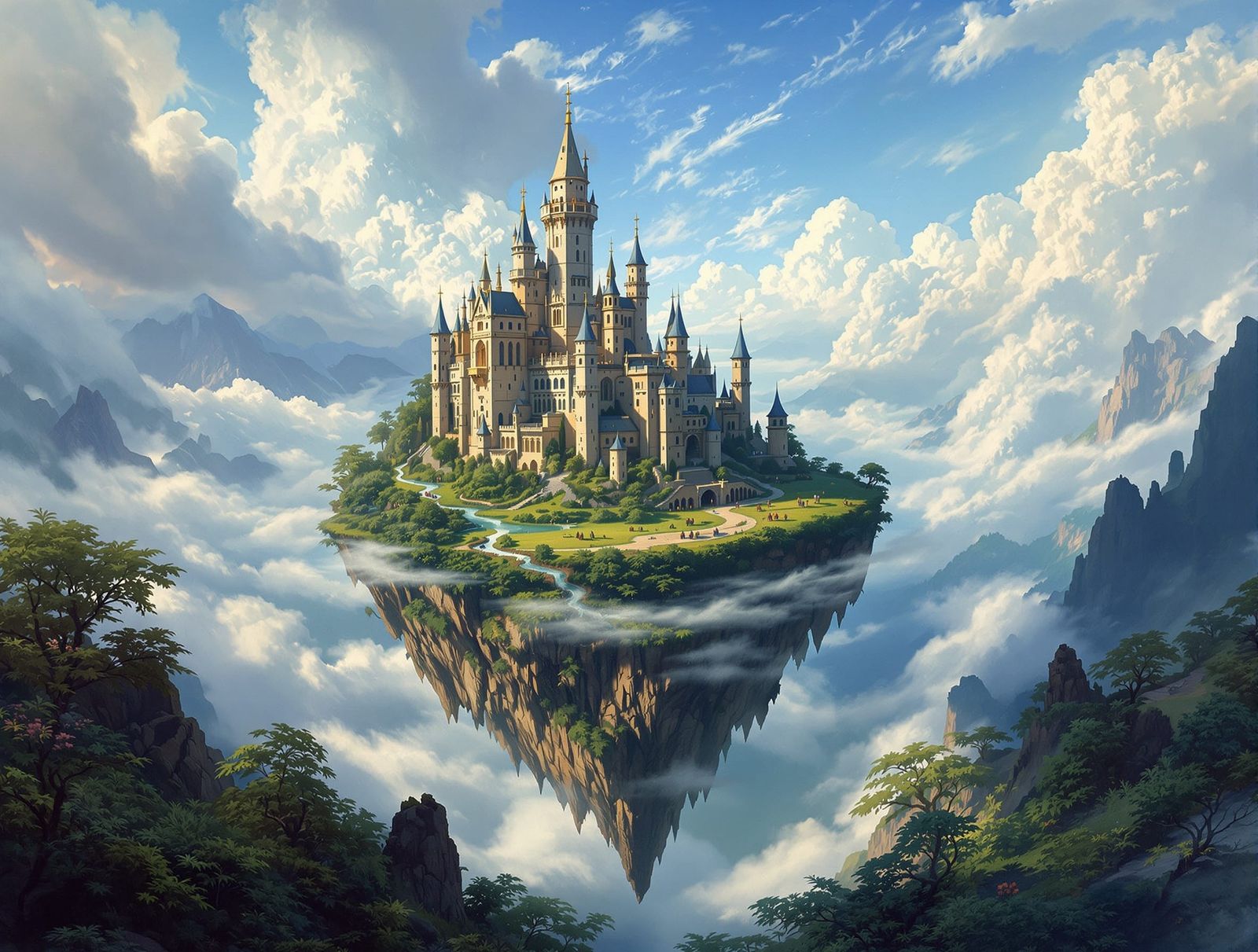 Floating Castle: Epic Landscape Painting