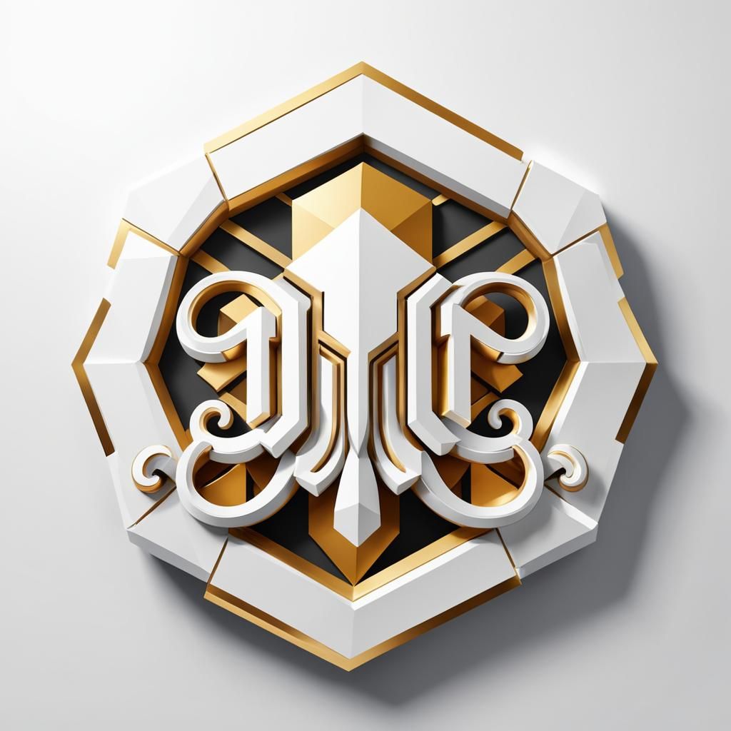 Geometric Logo Design with Embossed Lettering