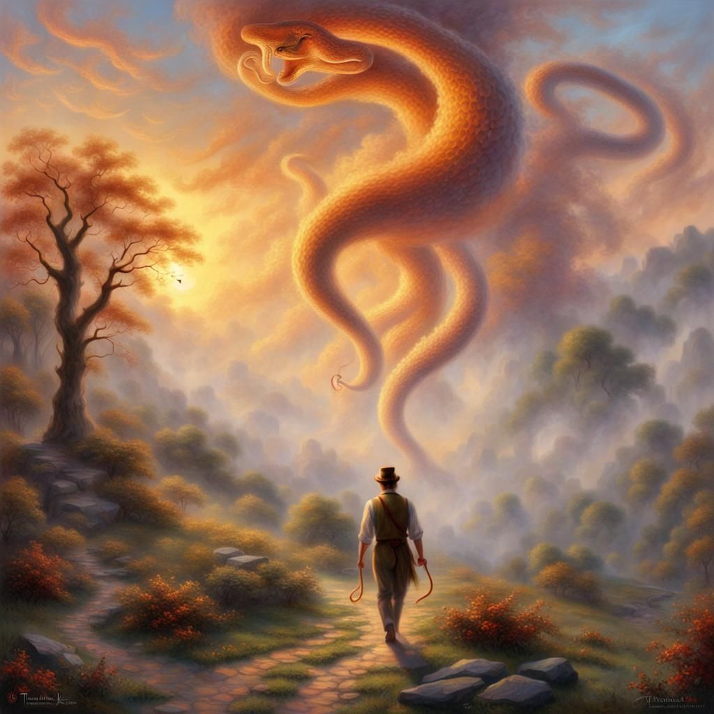 Ethereal Fantasy: Man Walks Through Fire