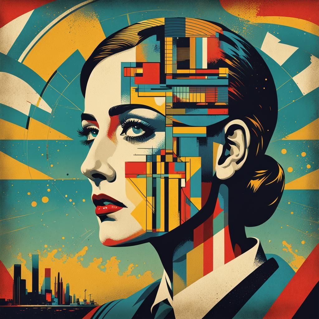 1930s Advertising Poster in Pop Art Style