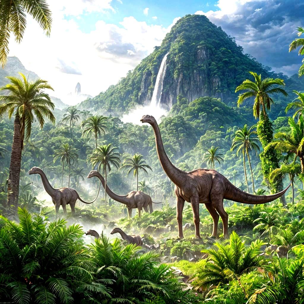 Brachiosaurus in Jurassic Valley: A Matte Painting