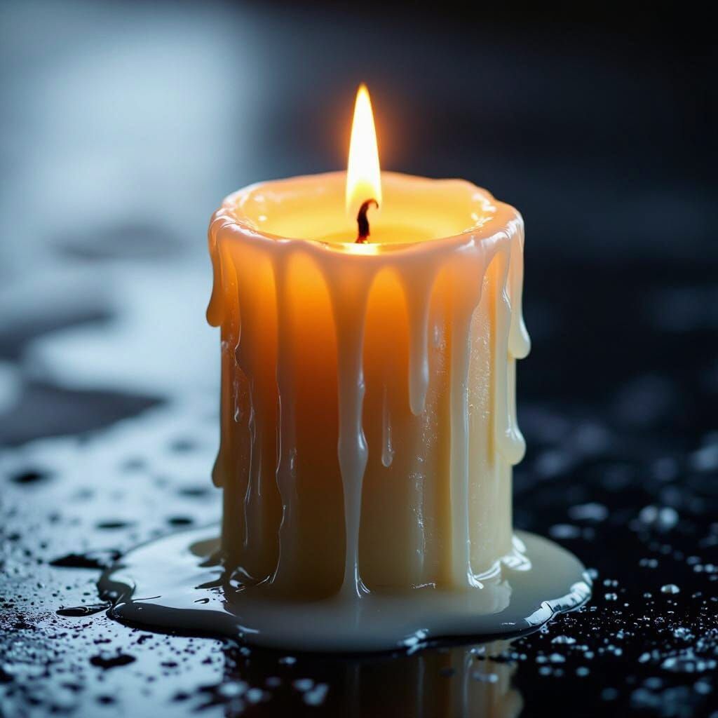 Glowing Candle in Darkness: Cinematic Realism