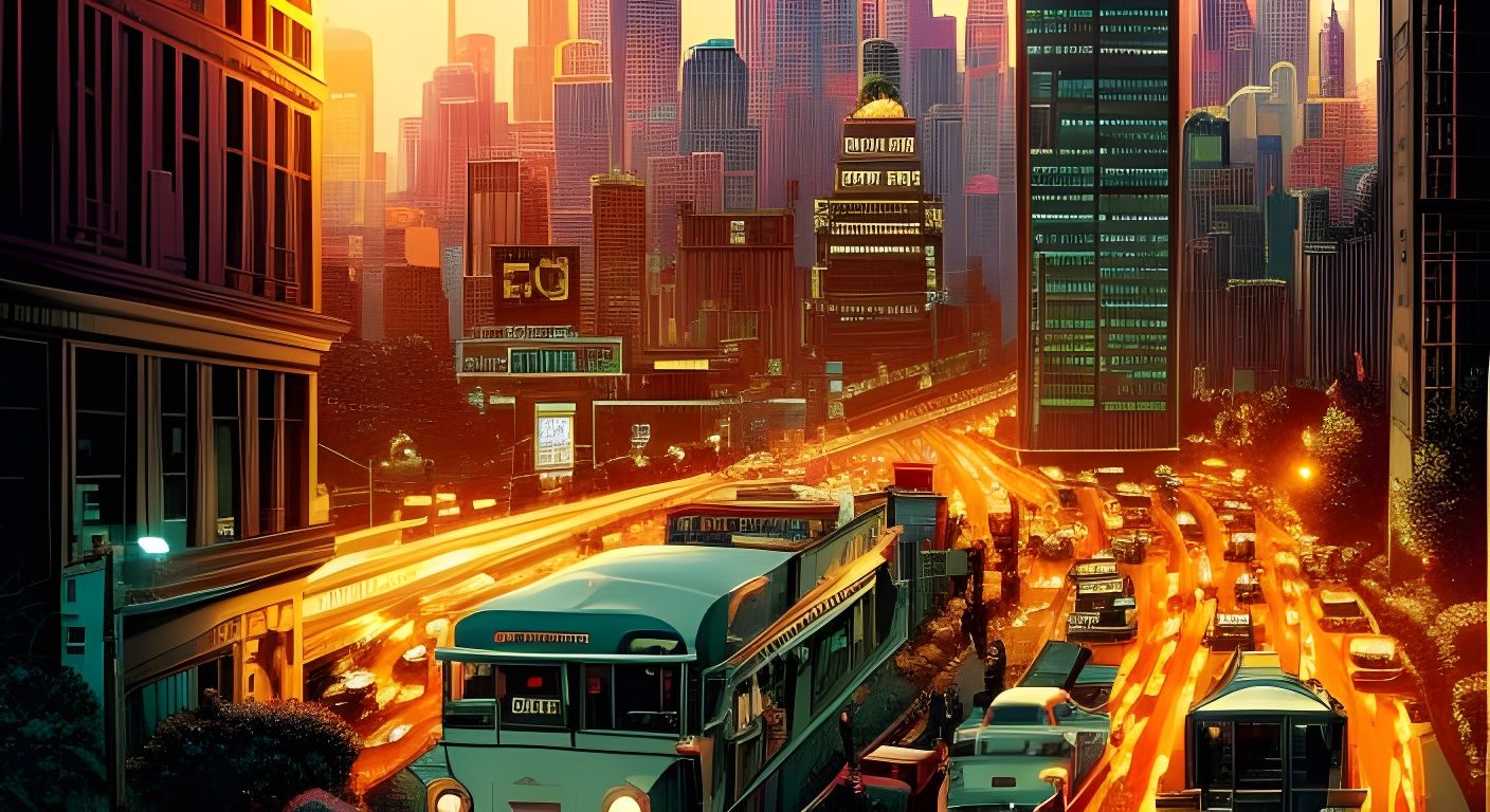 Hyperdetailed City Traffic Poster Art in 16k