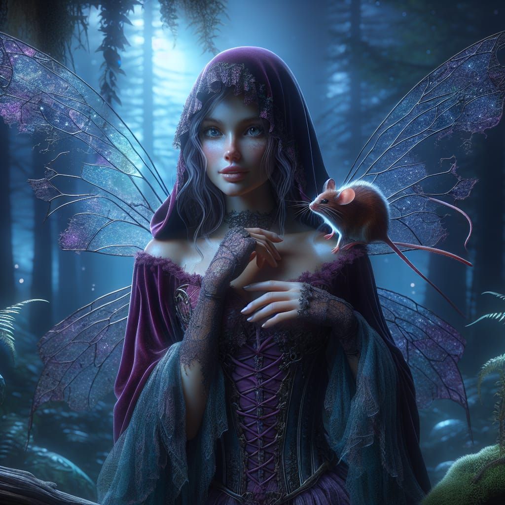 Enchanting Forest Fairy with Mouse in 8K
