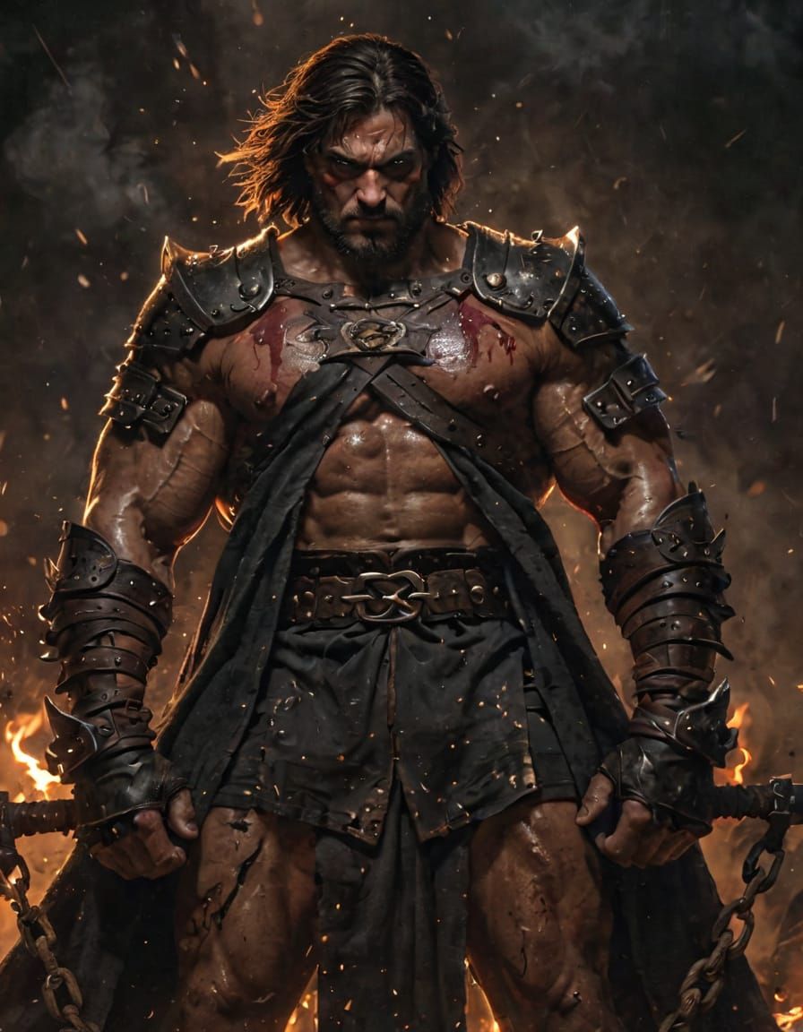 Dark Fantasy Warrior in Frazetta-Inspired Masterpiece