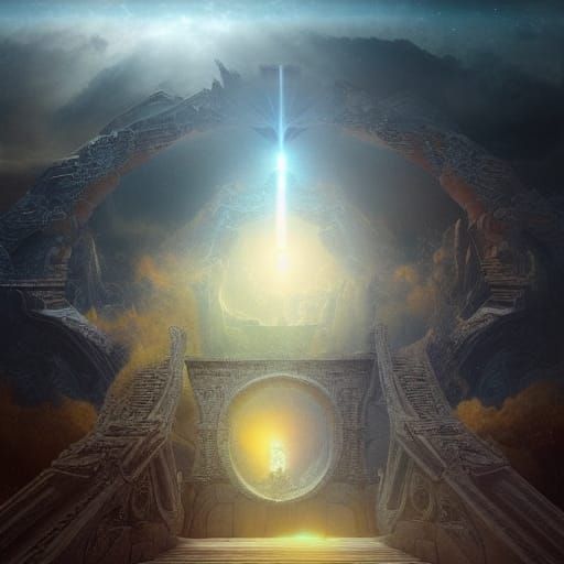 Epic Cosmic Portal Digital Matte Painting