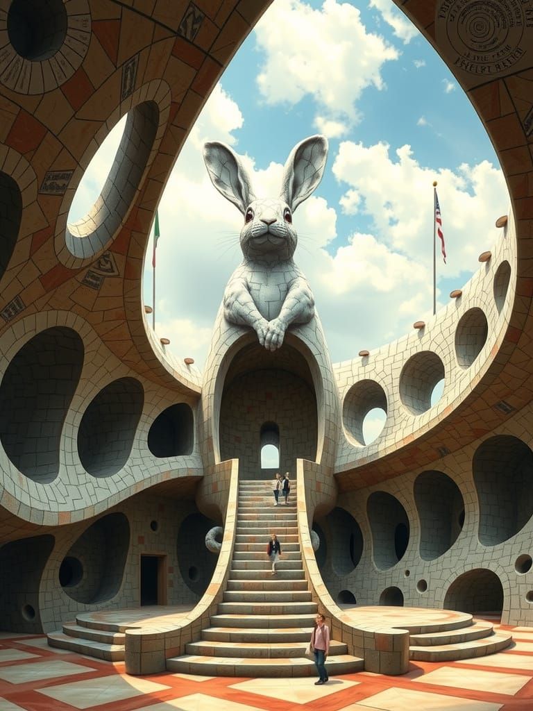 Surreal Rabbit Museum Architecture