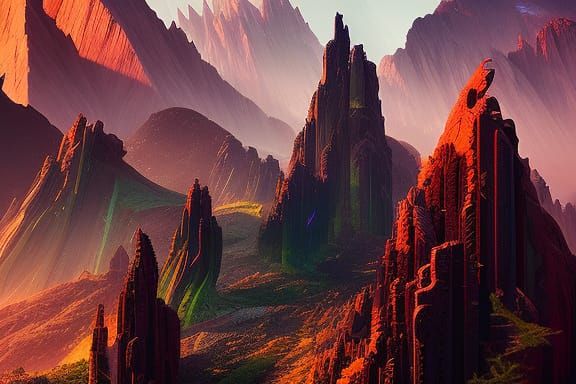 Carrion Crawler Hunter in Abstract Landscape