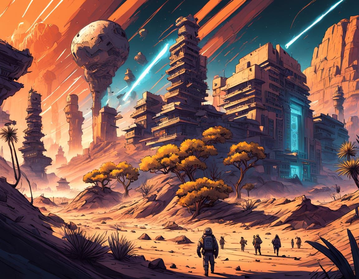 Meerkats Battle Otters in Desert Comic Art